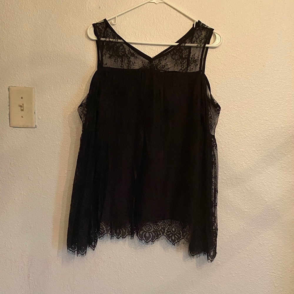 Vici Black Lace Trim Sheer Chemise